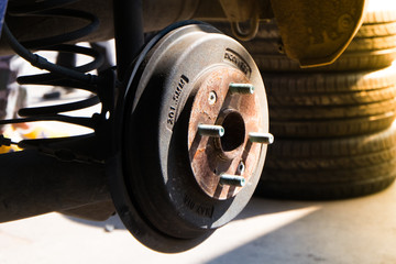 Drum brakes.