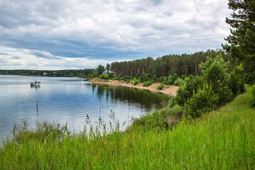 Fototapeta na wymiar A river landscape. The river Berd, Berdsk, Novosibirsk oblast, Siberia, Russia