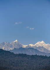 Kangchenjunga mountain that view in the morning in Sikkim, India