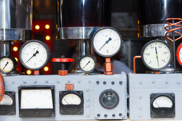 Dials of a steam engine