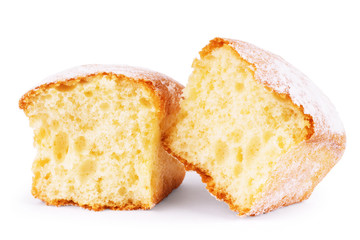  cupcake with white icing and sprinkles against white background