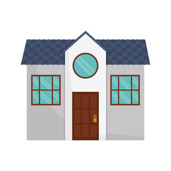 house icon over white background colorful design vector illustration