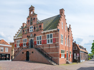 Front facade of old town hall of Oud-Beijerland, Netherlands