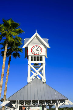Bridge Street Pier Clock at Bradenton Beach on Anna Maria Island FL, USA