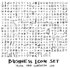 Business doodles sketch vector ink eps10