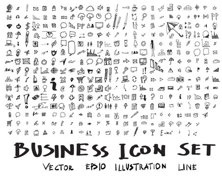 Business doodles sketch vector ink eps10