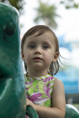 Girl playing at playground