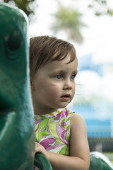 Girl playing at playground