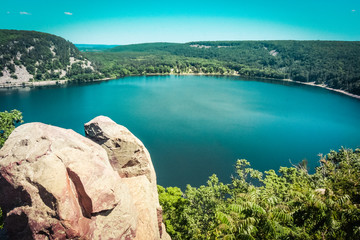 View of the lake from above