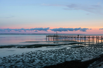 Sunset over the Gulf of Mexico at Carabelle Florida, USA