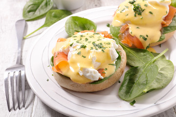 toast with salmon and poached egg