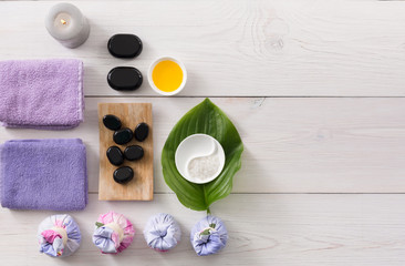 Obraz na płótnie Canvas Spa treatment, aromatherapy background. Details and accessories