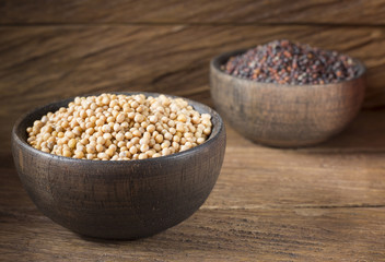 Seeds of yellow and black mustard