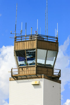 he Flight Control Tower at Page Field Airport, Fort Myers, Florida USA