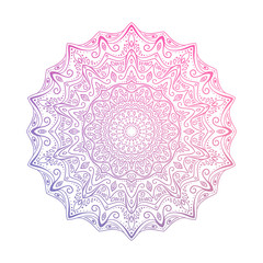 Hand drawn abstract mandala design. Vector oriental round pattern. Coloring book element.