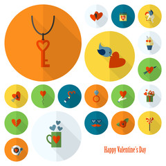 Fototapeta premium Happy Valentines Day Icons