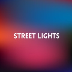 square blurred background - sunset colors With motivating quote