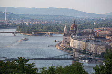 Fototapeta na wymiar Budapest panorama as seen from the citadel.