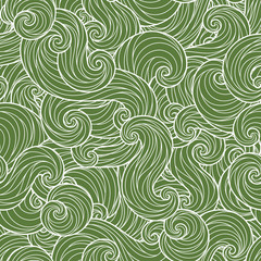 Seamless abstract hand-drawn waves pattern