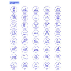 Blue Transportation Web Icons Set