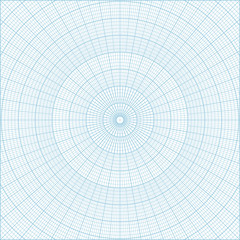 Blue polar coordinate circular grid graph paper, graduated every 1 degree. Can be used for creating geometric patterns, drawing mandalas or sketching circular logos
