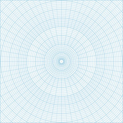 Blue polar coordinate circular grid graph paper, graduated every 1 degree. Can be used for creating geometric patterns, drawing mandalas or sketching circular logos