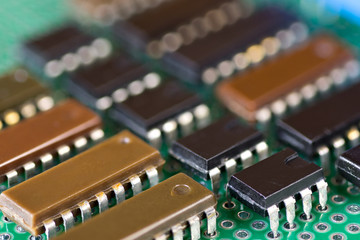 Rows of integral circuits on Printed Circuit Board