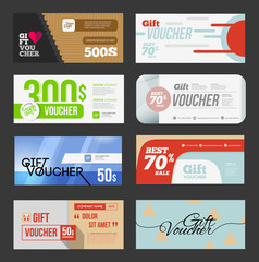 Big voucher discount template set.