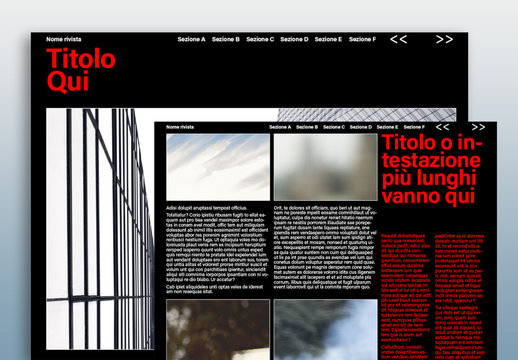 Layout scuro rivista digitale