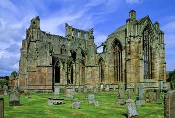Obraz premium elrose Abbey Presbytery and South Transept entrance