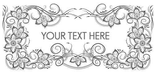 Floral ornament for printing design, vector illustration