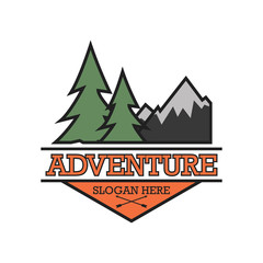 adventure logo with text space for your slogan / tag line, vector illustration