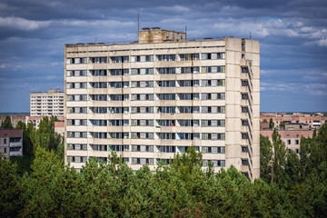 Block of flats in Pripyat ghost town, Chernobyl Exclusion Zone, Ukraine