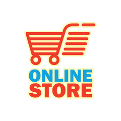 online store / online shopping logo for your business online. vector illustration