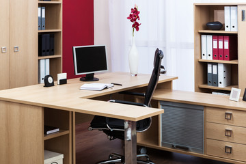 desk in a modern office
