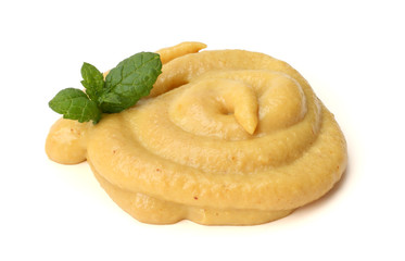 mustard isolated on white background. Close up.