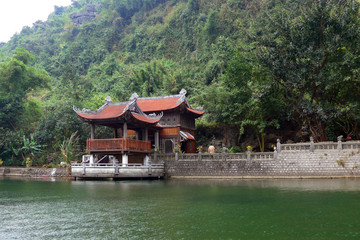 Vietnam temple on the riverside