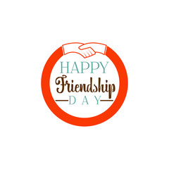 Happy Friendship day. Vector typographic colorful design. Badges for your holiday design postcards, posters.