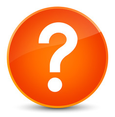 Question mark icon elegant orange round button
