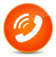 Phone ringing icon elegant orange round button