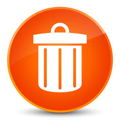 Recycle bin icon elegant orange round button