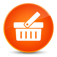 Shopping cart icon elegant orange round button