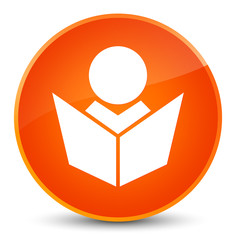 Elearning icon elegant orange round button