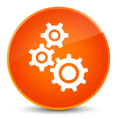 Gears icon elegant orange round button
