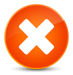 Cancel icon elegant orange round button