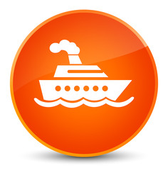 Cruise ship icon elegant orange round button