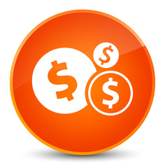 Finances dollar sign icon elegant orange round button