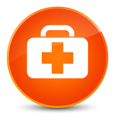 Medical bag icon elegant orange round button