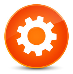 Process icon elegant orange round button