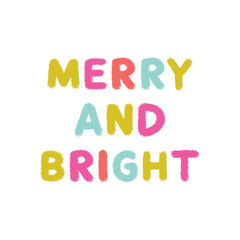 Vector Sponge Lettering Merry and Bright